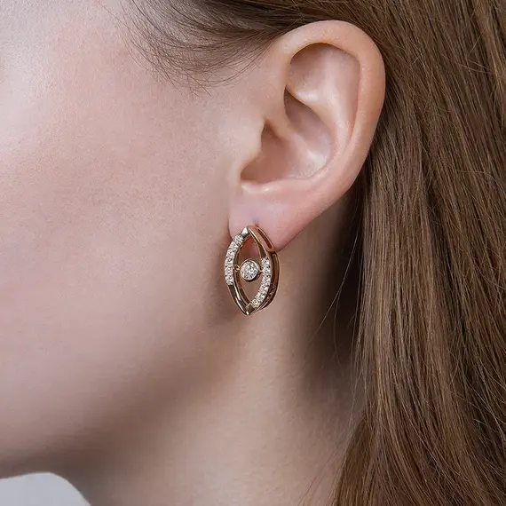 Серьги с выращенными бриллиантами 1.628 ct, изображение 3