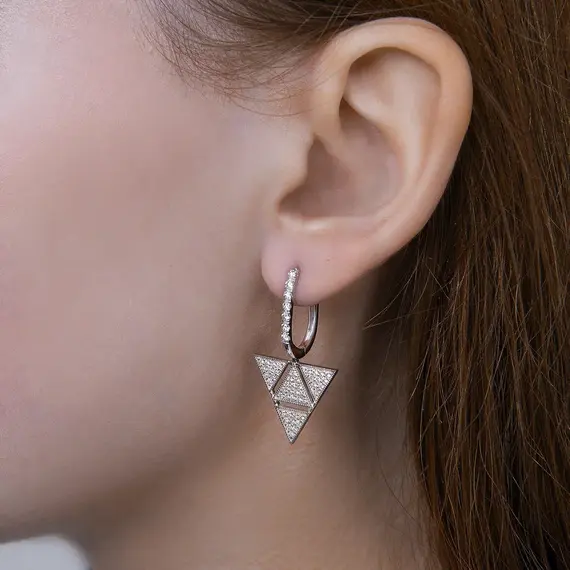 Серьги с выращенными бриллиантами 1.049 ct, изображение 3