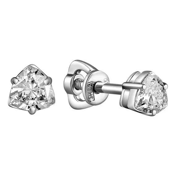 Серьги-пусеты с выращенными бриллиантами 0.413 ct