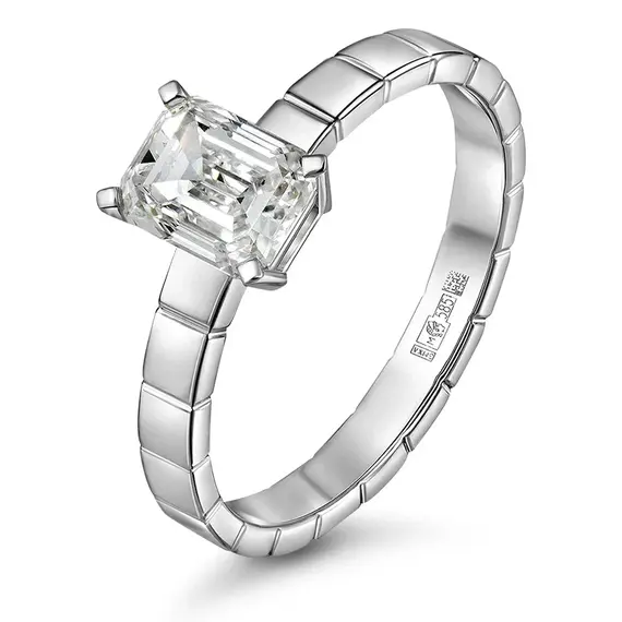 Кольцо с выращенным бриллиантом 1.030 ct