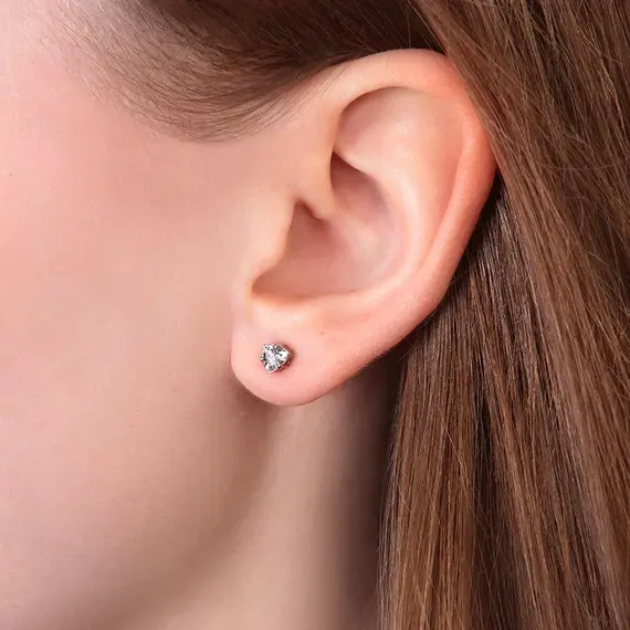 Серьги-пусеты с выращенными бриллиантами 0.413 ct, изображение 2