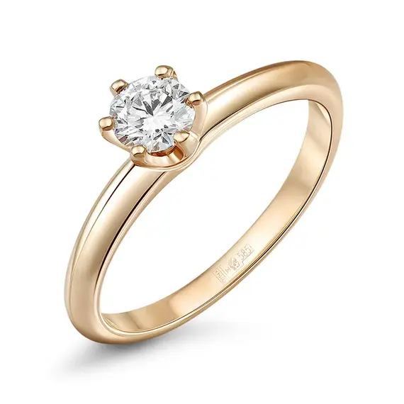 Кольцо с выращенным бриллиантом 0.302 ct