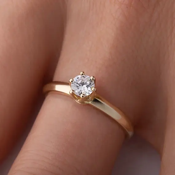 Кольцо с выращенным бриллиантом 0.302 ct, изображение 3