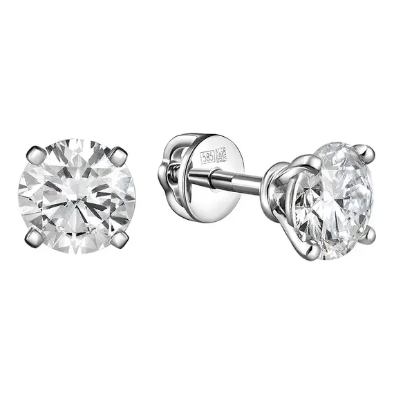 Серьги с выращенными бриллиантами 1,803 ct