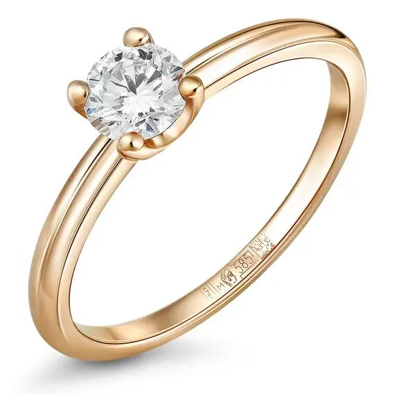 Кольцо с выращенным бриллиантом 0.342 ct