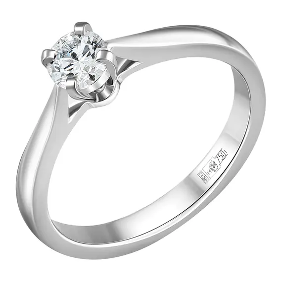 Кольцо с выращенным бриллиантом 0.422 ct