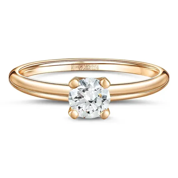 Кольцо с выращенным бриллиантом 0.342 ct, изображение 2