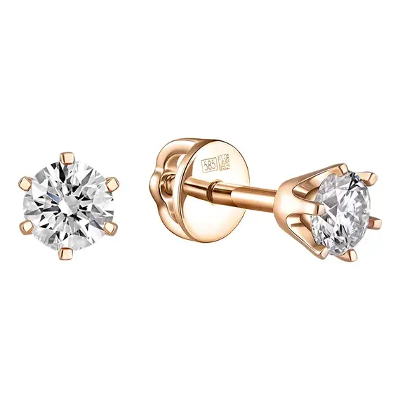 Серьги с выращенными бриллиантами 0,703 ct