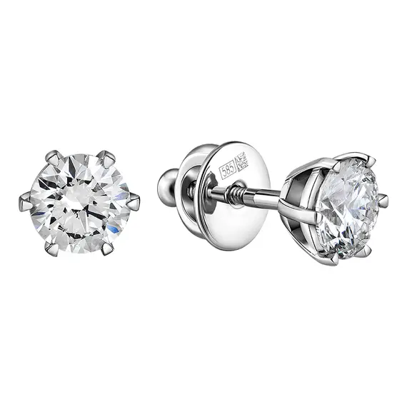 Серьги с выращенными бриллиантами 0.601 ct