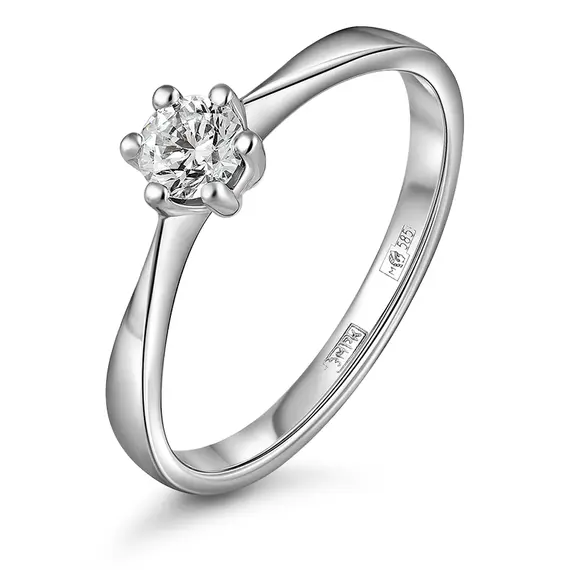 Кольцо с выращенным бриллиантом 0.245 ct