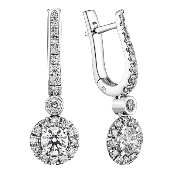 Серьги с выращенными бриллиантами 1.378 ct