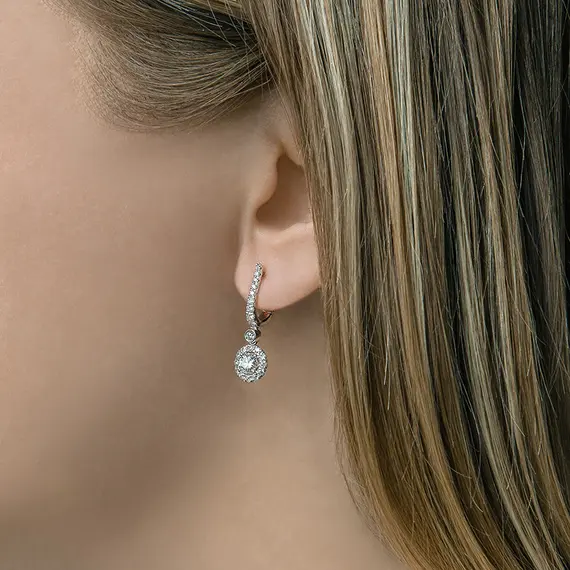 Серьги с выращенными бриллиантами 1.378 ct, изображение 2