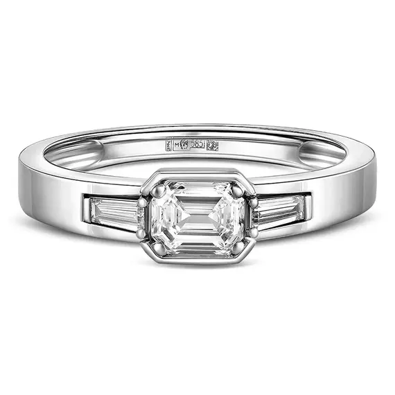 Кольцо из белого золота с выращенными бриллиантами 1.042 ct, изображение 2