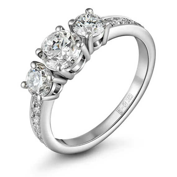Кольцо с выращенными бриллиантами 1.075 ct