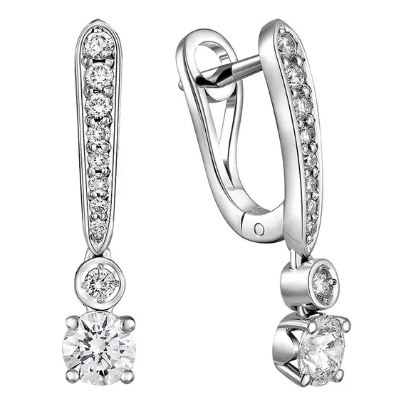 Серьги с выращенными бриллиантами 1.124 ct
