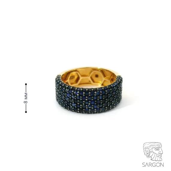 Кольцо с сапфирами из желтого золота 585, изображение 5