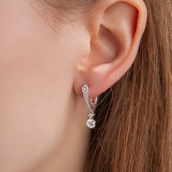 Серьги с выращенными бриллиантами 1.124 ct, изображение 3