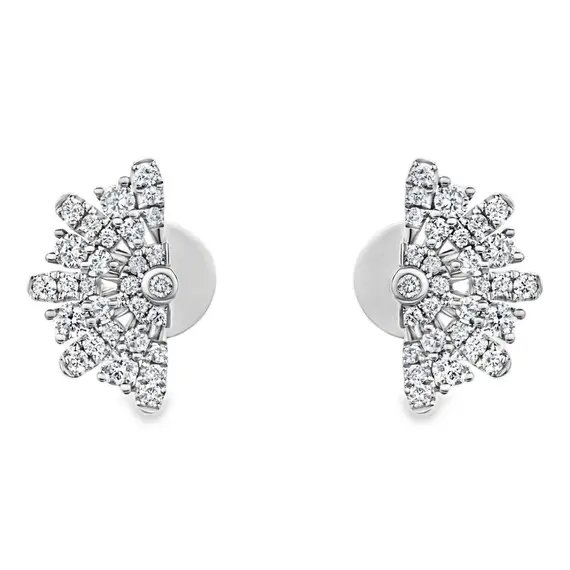 Серьги с бриллиантами из белого золота 585 пробы