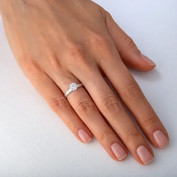 Кольцо с выращенным бриллиантом 0,902 ct, изображение 4