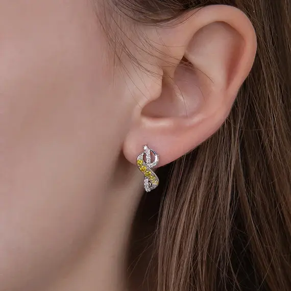 Серьги с выращенными бриллиантами 0.500 ct, изображение 2