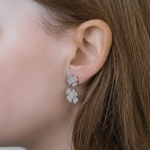 Серьги-трансформеры с выращенными бриллиантами 2.297 ct, изображение 3