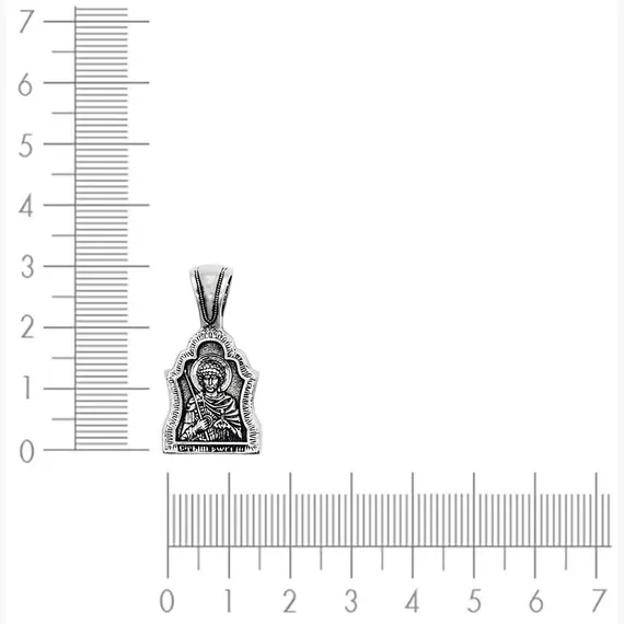 Подвеска Георгий Победоносец нательная иконка из серебра 925 пробы, изображение 3