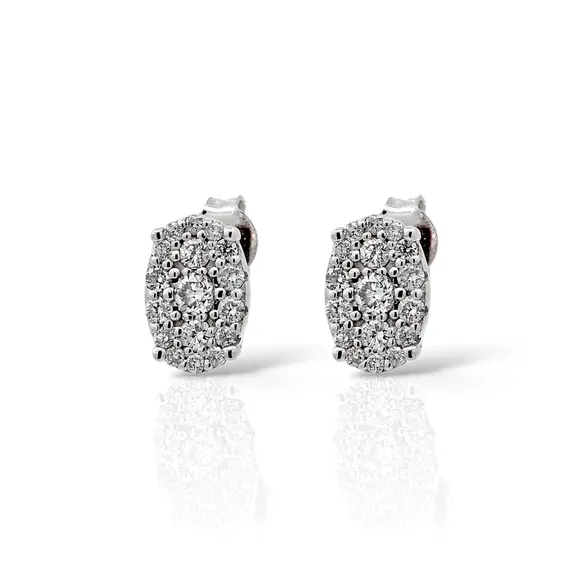 Серьги с бриллиантами из белого золота 585