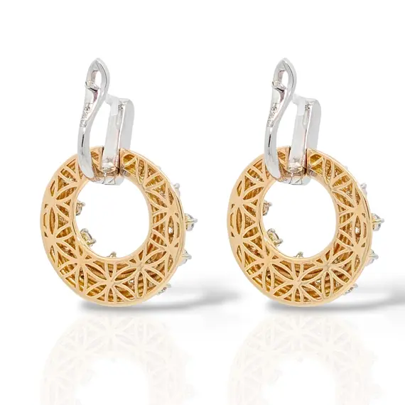 Серьги с бриллиантами из желтого и белого золота 585, изображение 5