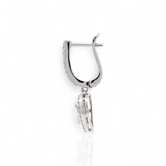 Серьги с бриллиантами из белого золота 585, изображение 3