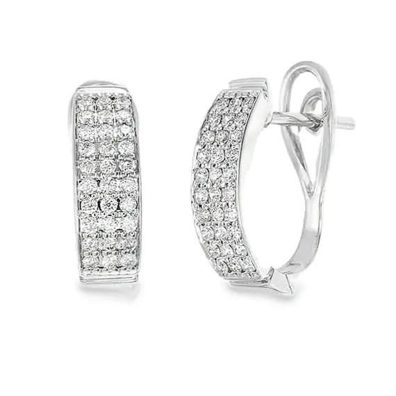 Серьги с бриллиантами из белого золота 585