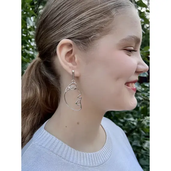 Серьги серебряные лица Пикассо, изображение 7