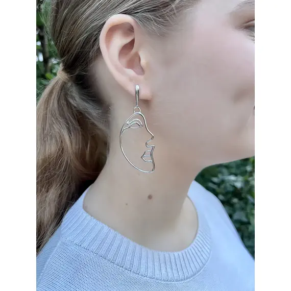 Серьги серебряные лица Пикассо, изображение 9