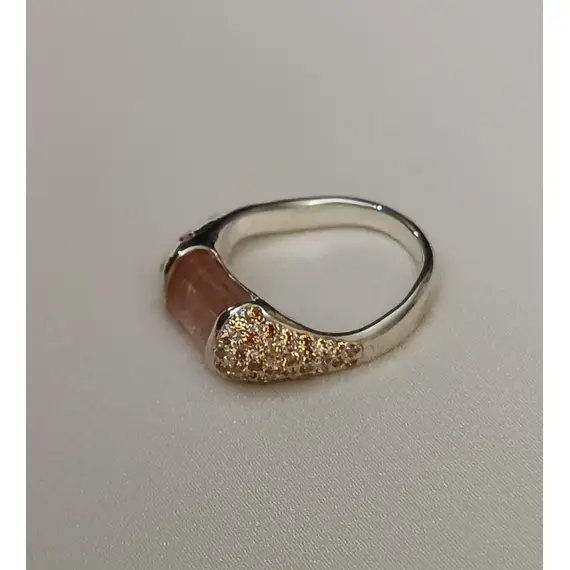Кольцо с розовым кварцем, изображение 2