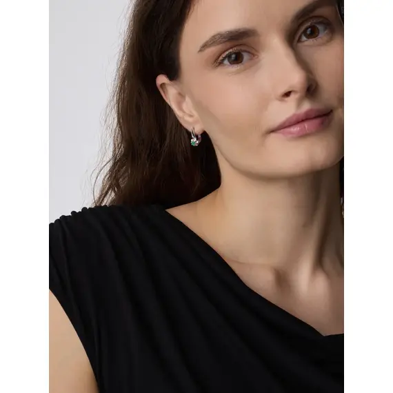 Серьги цветочки серебро 925 с изумрудом, изображение 13