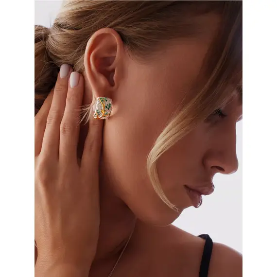 Серьги серебро 925 с нано-изумрудами, изображение 18