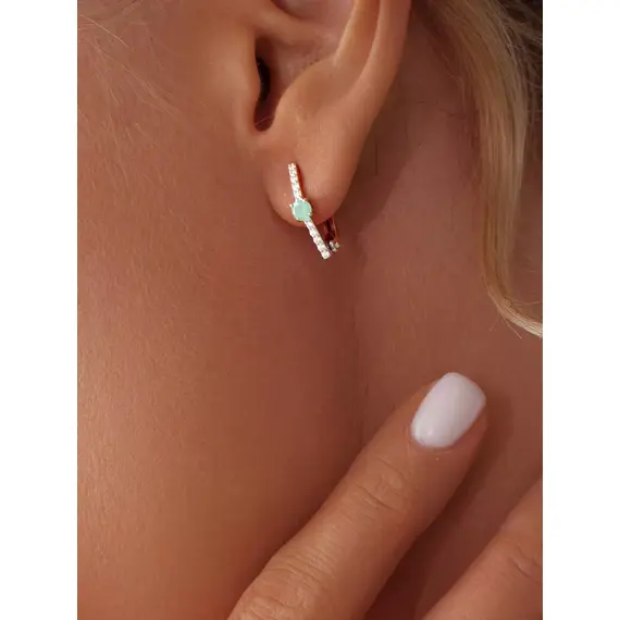 Серьги серебряные 925 проба с изумрудом, изображение 6