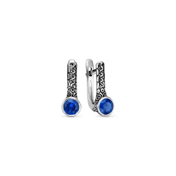 Серьги серебро 925 пробы с фианитами