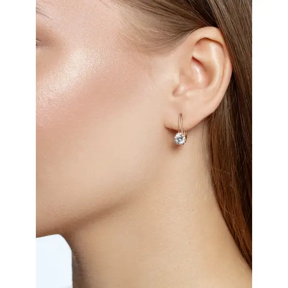 Серьги из серебра 925 пробы с бриллианитом, изображение 2