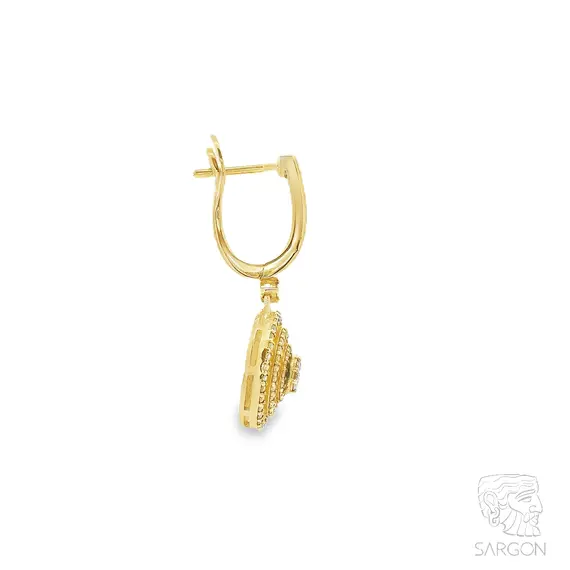 Серьги с бриллиантами из желтого золота 585, изображение 6
