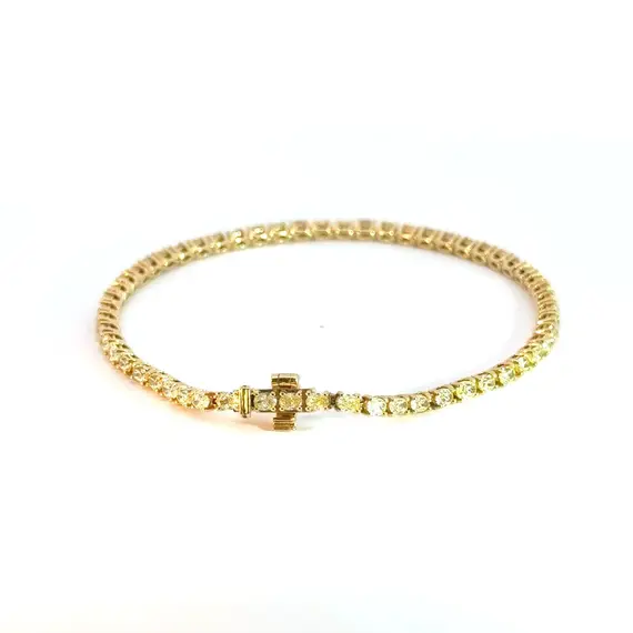 Браслет с желтыми бриллиантами Fancy Yellow из желтого золота 750, изображение 3