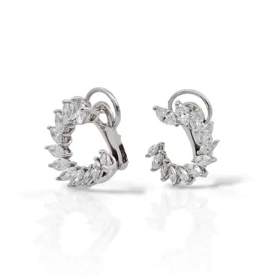 Серьги с бриллиантами из белого золота 750, изображение 5