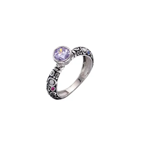 Кольцо из серебра 925 с фианитами