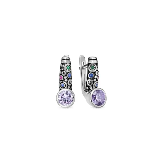 Ювелирные серьги из серебра 925 с фианитами