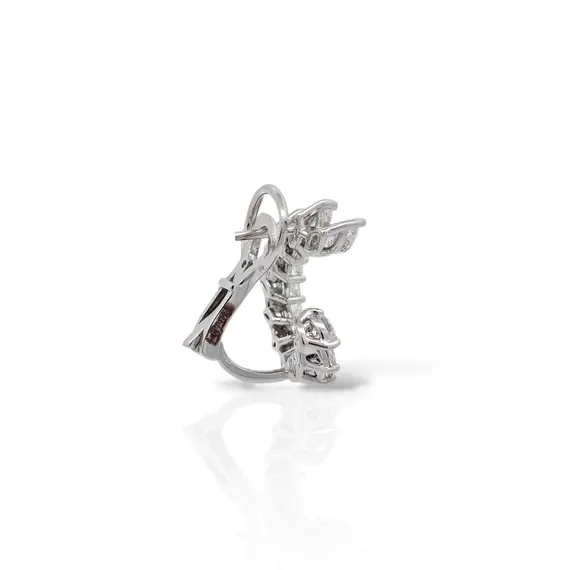 Серьги с бриллиантами из белого золота 750, изображение 3