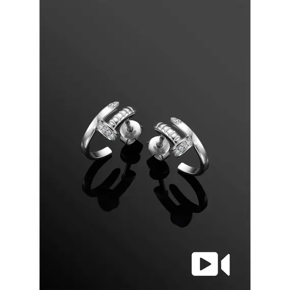 Серьги гвоздь серебряные 925 проба, изображение 9