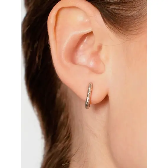 Текстурные серьги из серебра 925 пробы, изображение 3