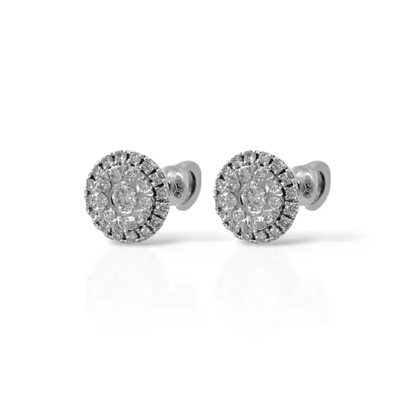 Серьги с бриллиантами из белого золота 585