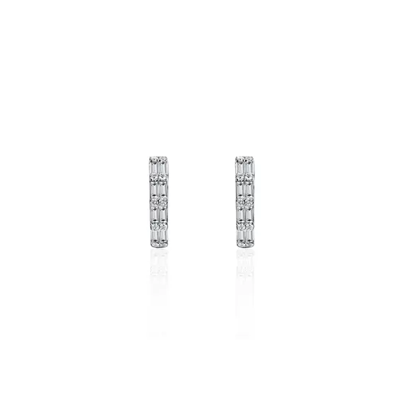 Серьги с бриллиантами из белого золота 585