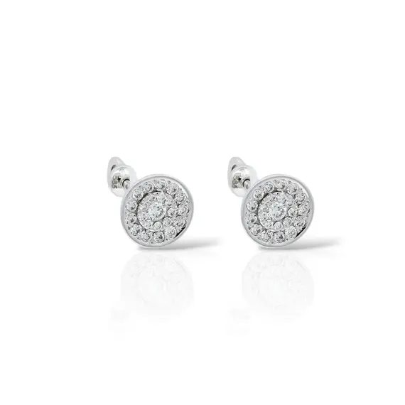 Серьги с бриллиантами из белого золота 585, изображение 4