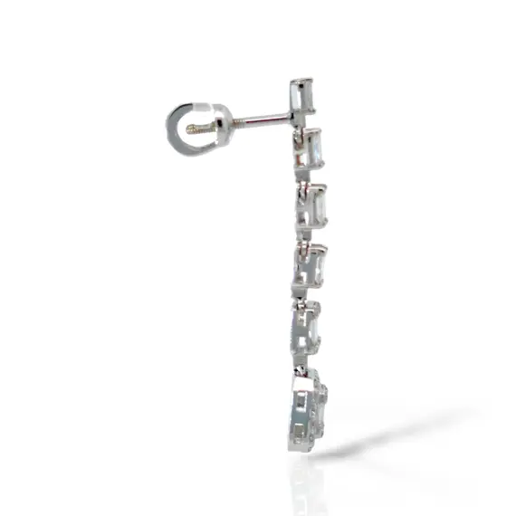 Серьги с бриллиантами из белого золота 585, изображение 7